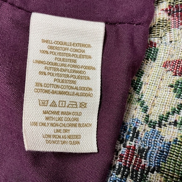 FREE PEOPLE Boho Floral tapestry Lined Moto Crop Jacket Zipper Details US Sz 2 - Picture 9 of 11